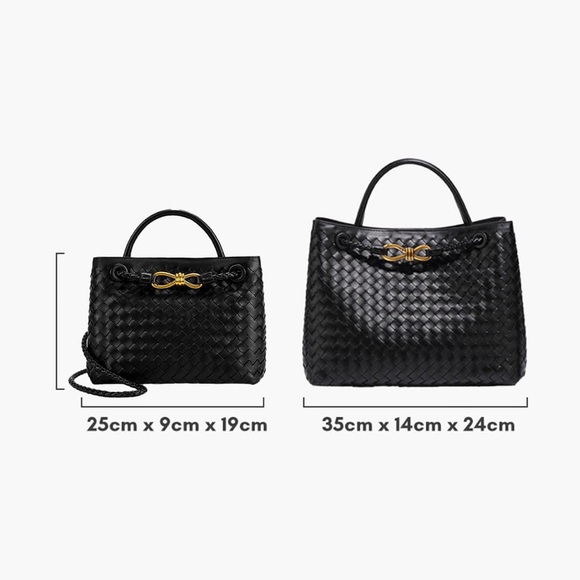 Sleek Soera Black Woven Tote Bag - Picture 2 of 12